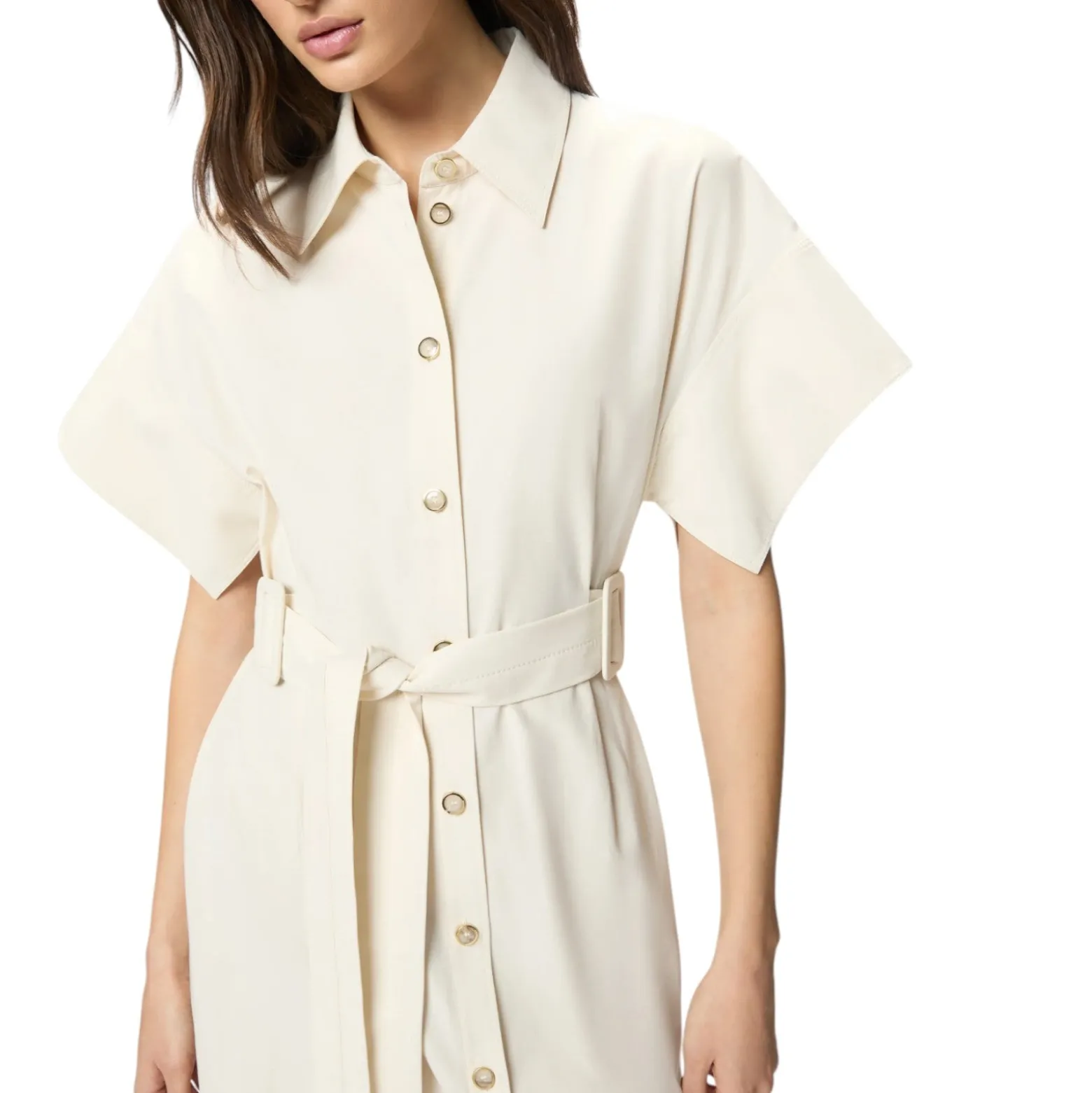 Abito donna chemisier midi con cintura