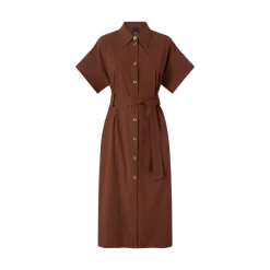 Abito donna chemisier midi con cintura