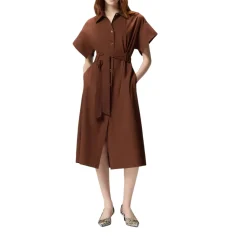 Abito donna chemisier midi con cintura