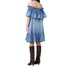 Abito donna in cotone con balza Pinko