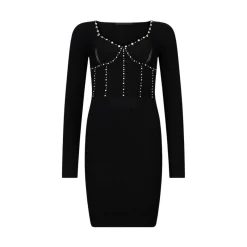 Abito donna in maglia con ricami gioiello