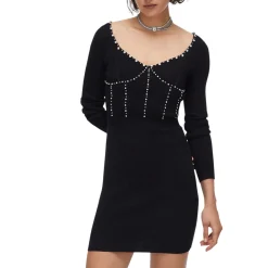 Abito donna in maglia con ricami gioiello