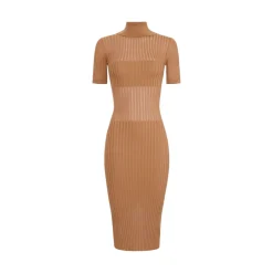 Abito donna in maglia con trasparenze