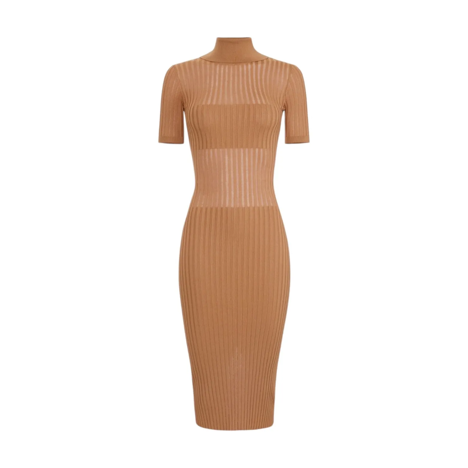 Abito donna in maglia con trasparenze