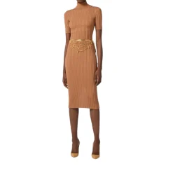 Abito donna in maglia con trasparenze