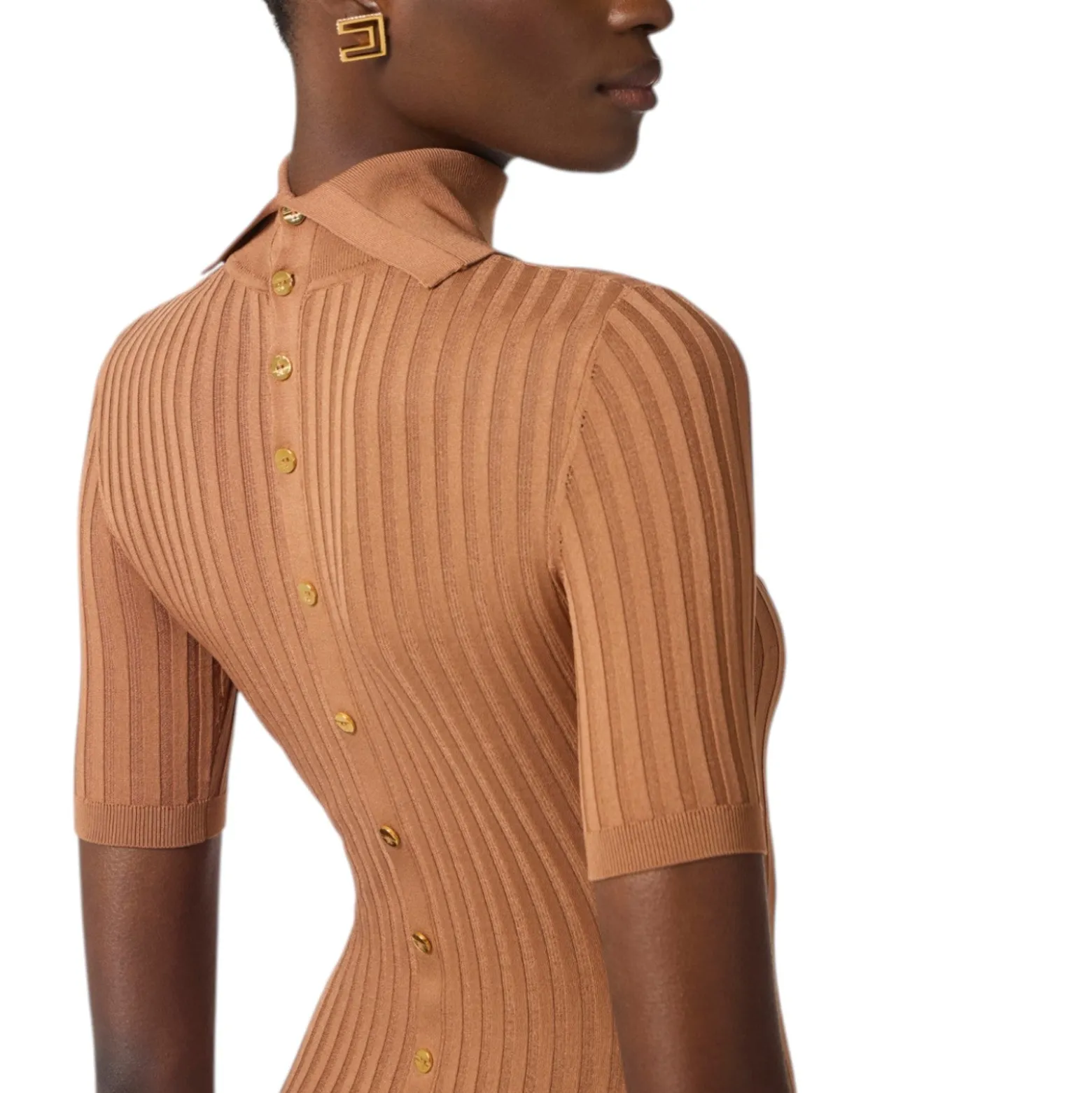 Abito donna in maglia con trasparenze