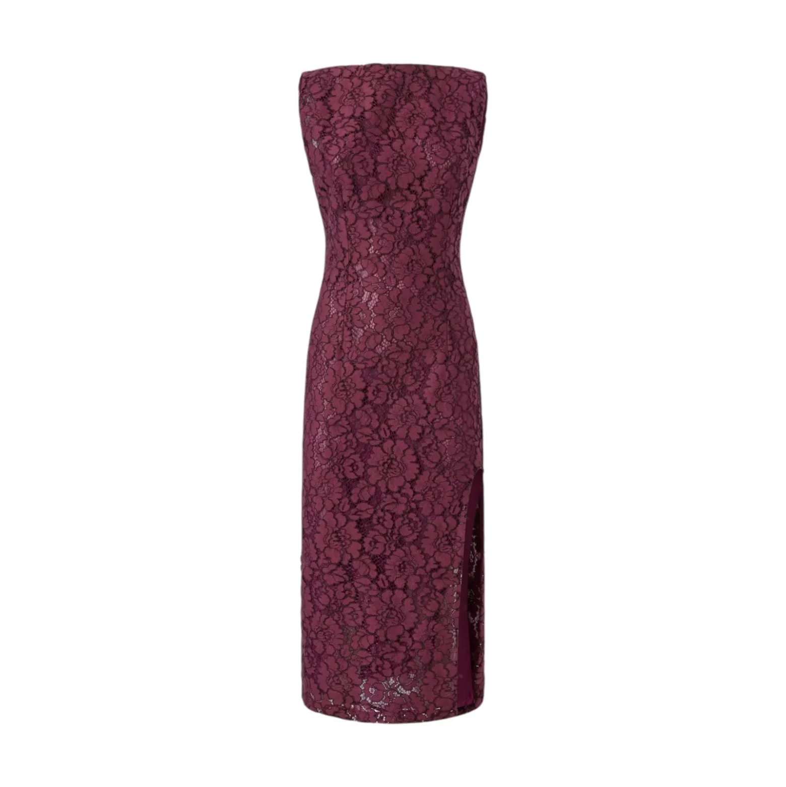 Abito donna in pizzo floreale con scollo sul retro