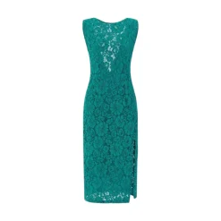 Abito donna in pizzo floreale con scollo sul retro