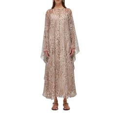 Abito donna lungo in chiffon animalier