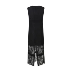 Abito donna midi senza maniche in pizzo