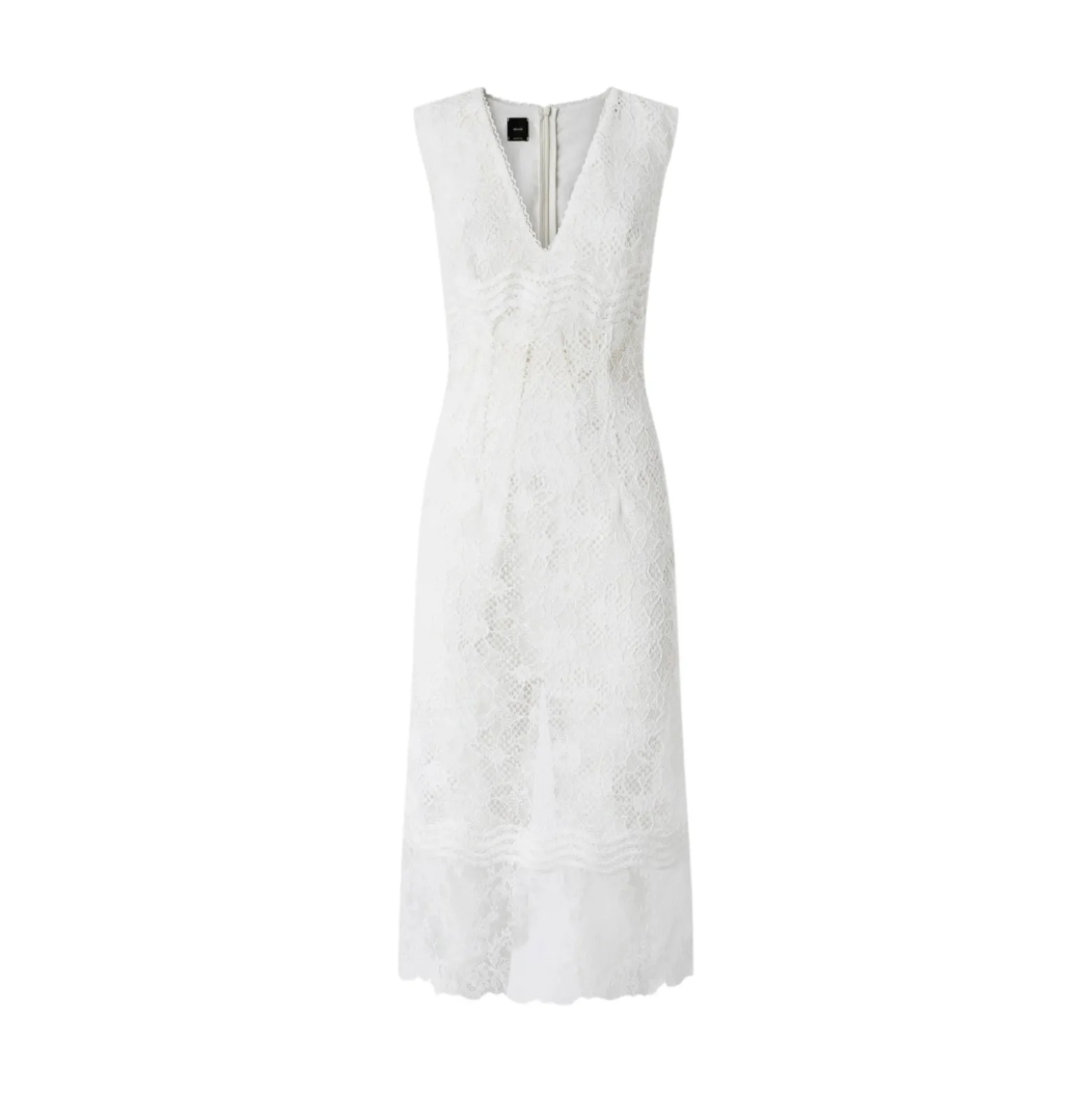 Abito donna midi senza maniche in pizzo