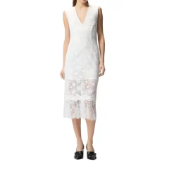 Abito donna midi senza maniche in pizzo