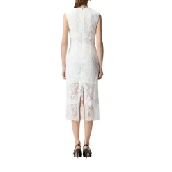 Abito donna midi senza maniche in pizzo