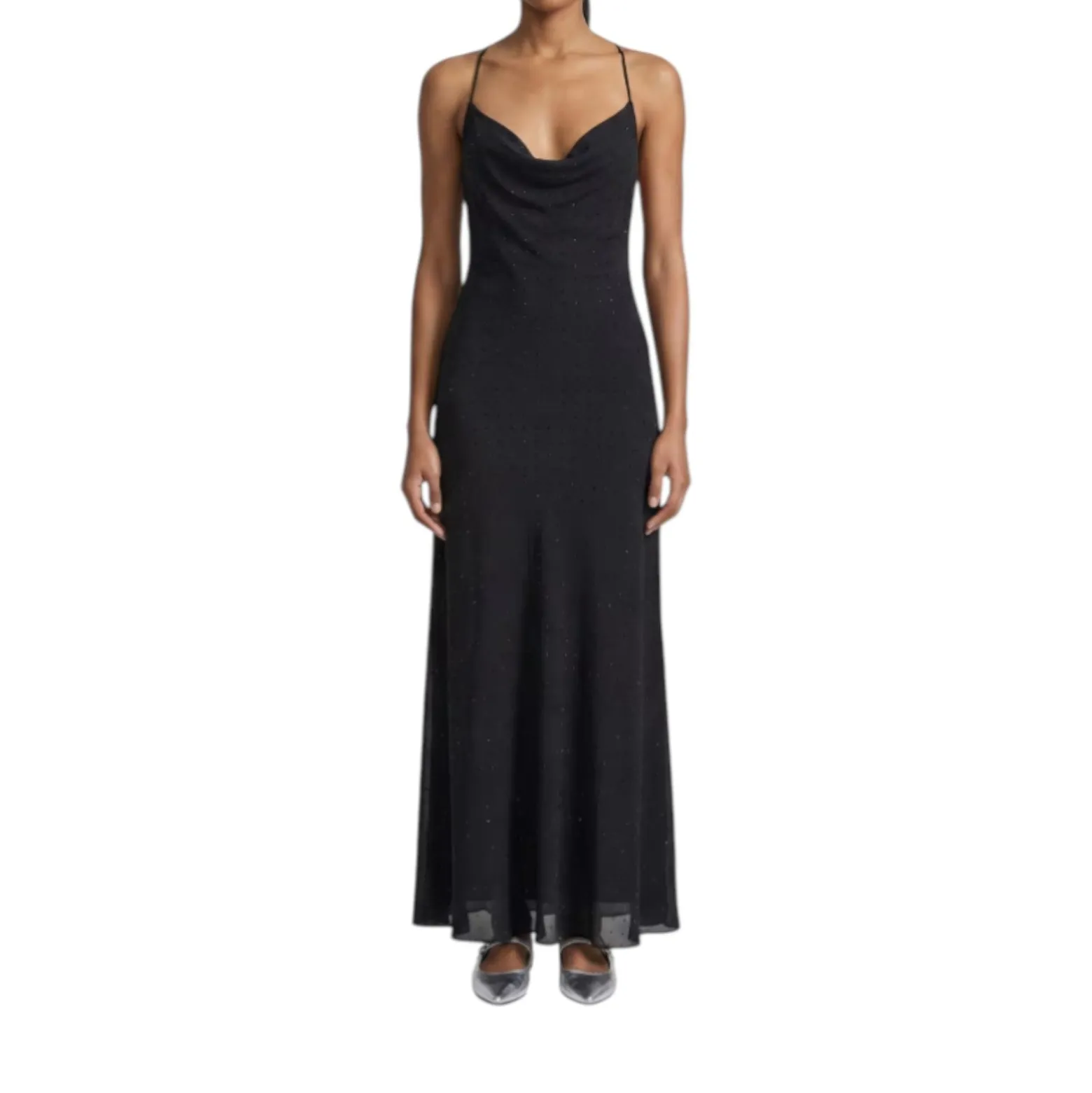 Abito donna slipdress lungo con strass