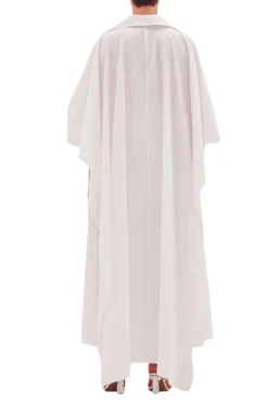 Abito in cotone con mantella in vita arricciata donna