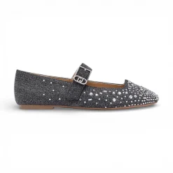 Ballerine donna in denim con strass