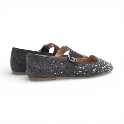 Ballerine donna in denim con strass