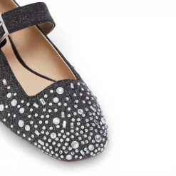 Ballerine donna in denim con strass