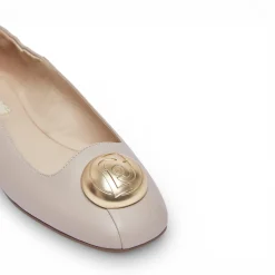 Ballerine donna in pelle con logo