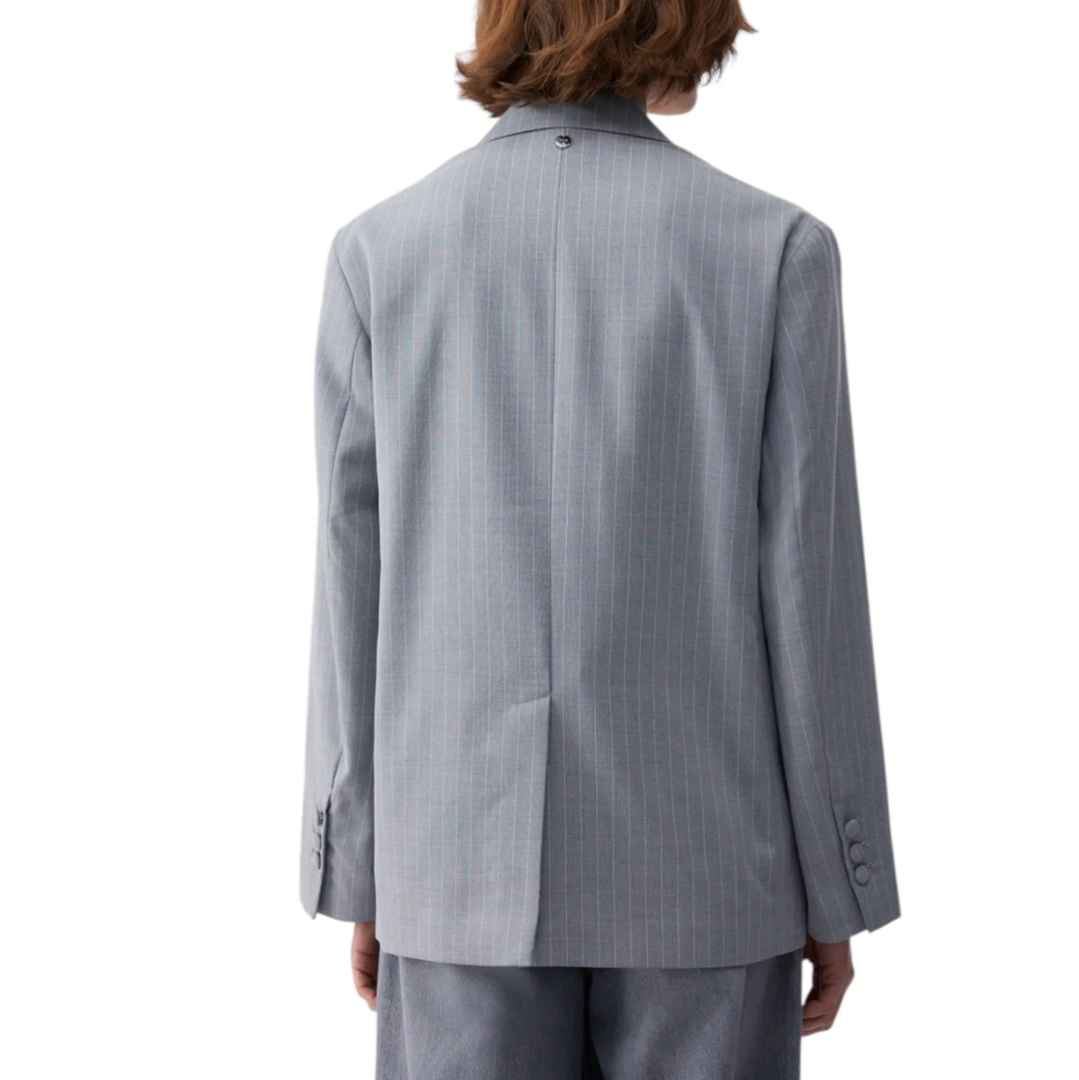 Blazer donna gessato con borchie