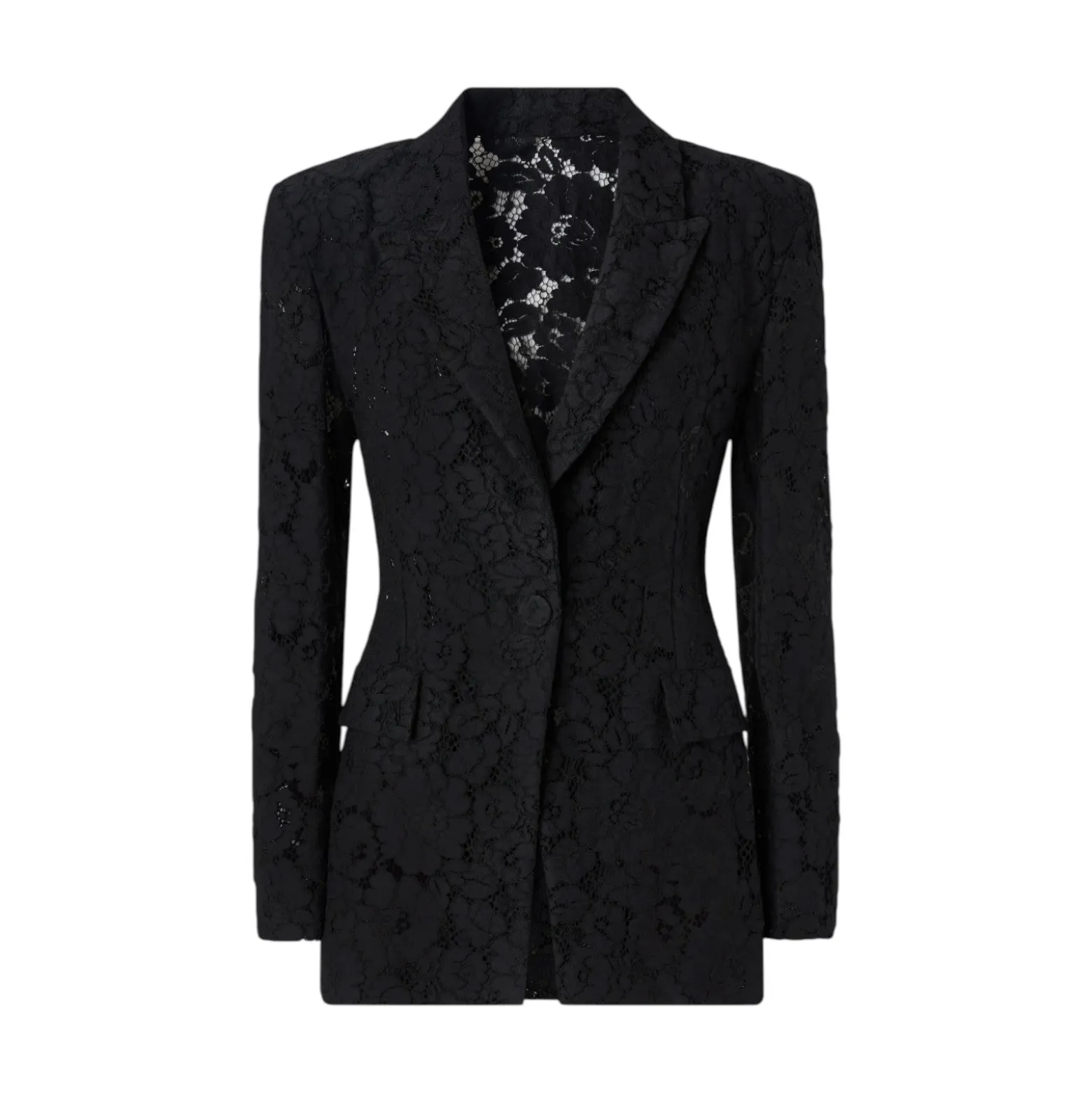 Blazer donna in pizzo con bottoni gioiello