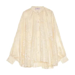 Blusa donna ampia in raso devorè floreale