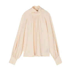 Blusa donna con dettaglio drappeggiato