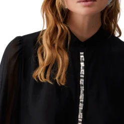 Blusa donna con ricami gioiello