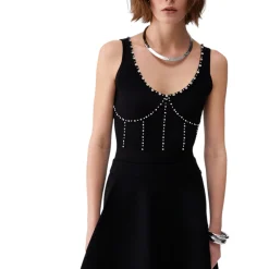 Body donna con ricami gioiello