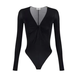 Body donna in jersey crêpe con drappeggio