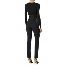 Body donna in jersey crêpe con drappeggio