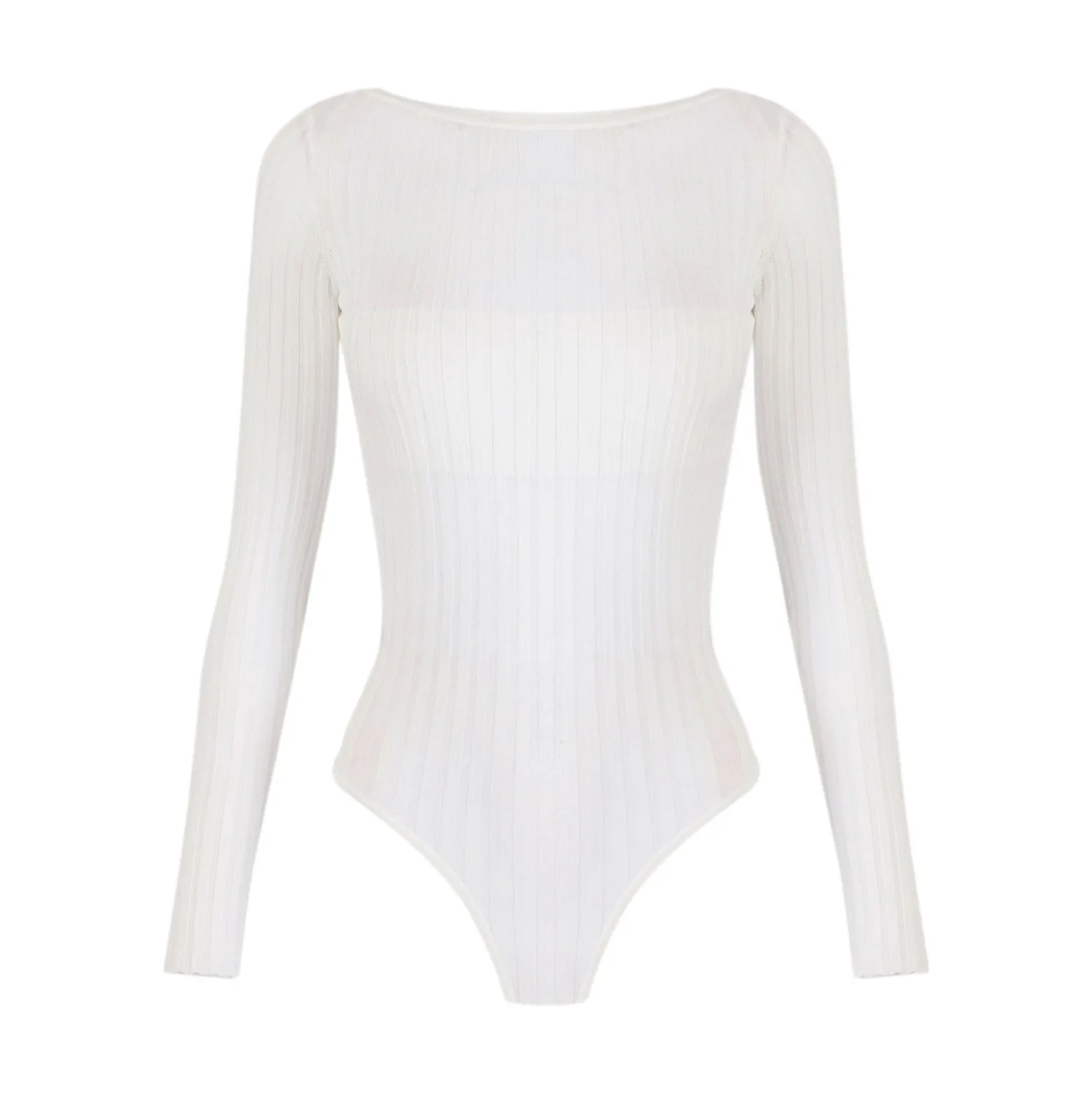 Body donna in maglia con trasparenze