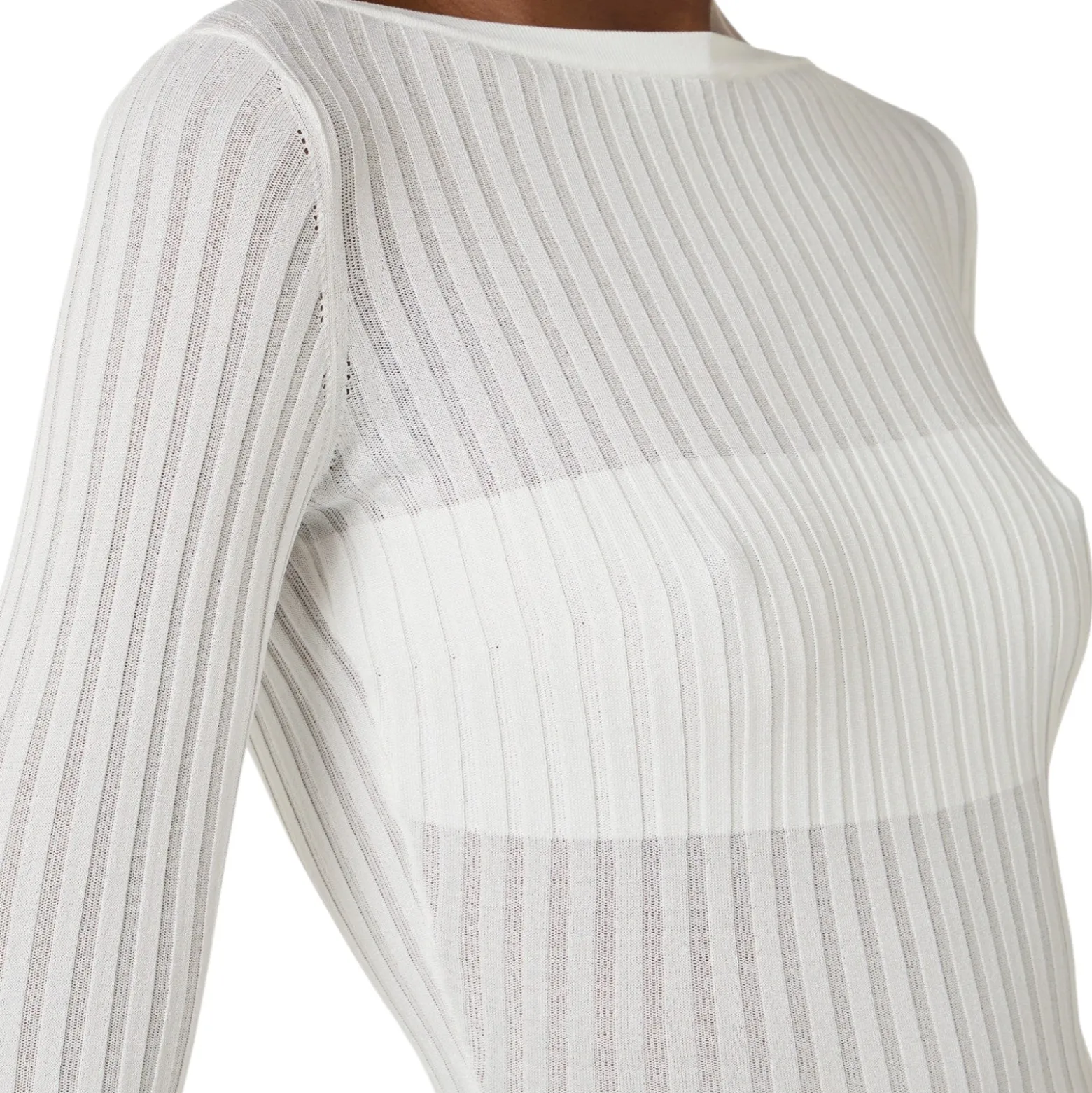 Body donna in maglia con trasparenze