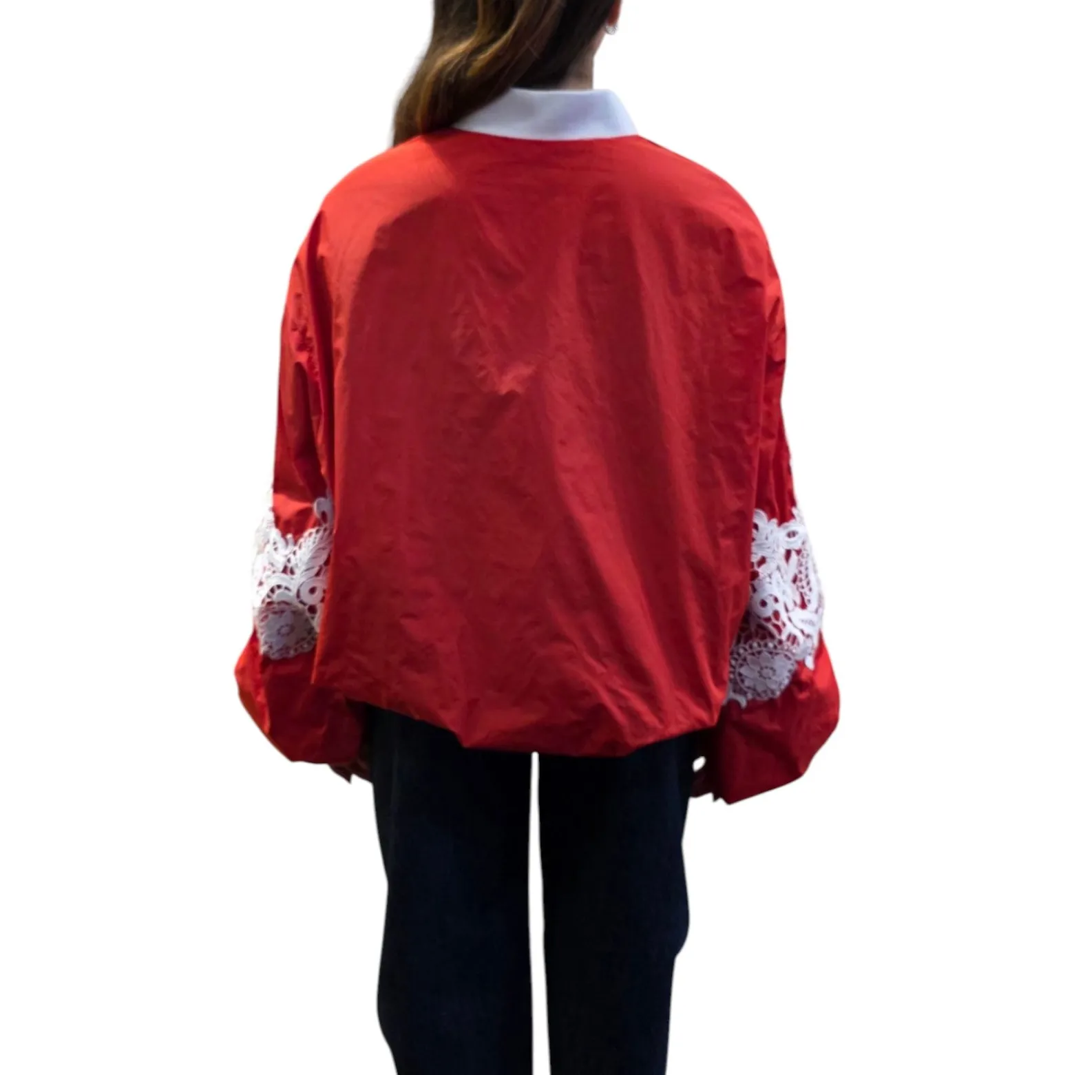 Bomber donna con dettagli in pizzo