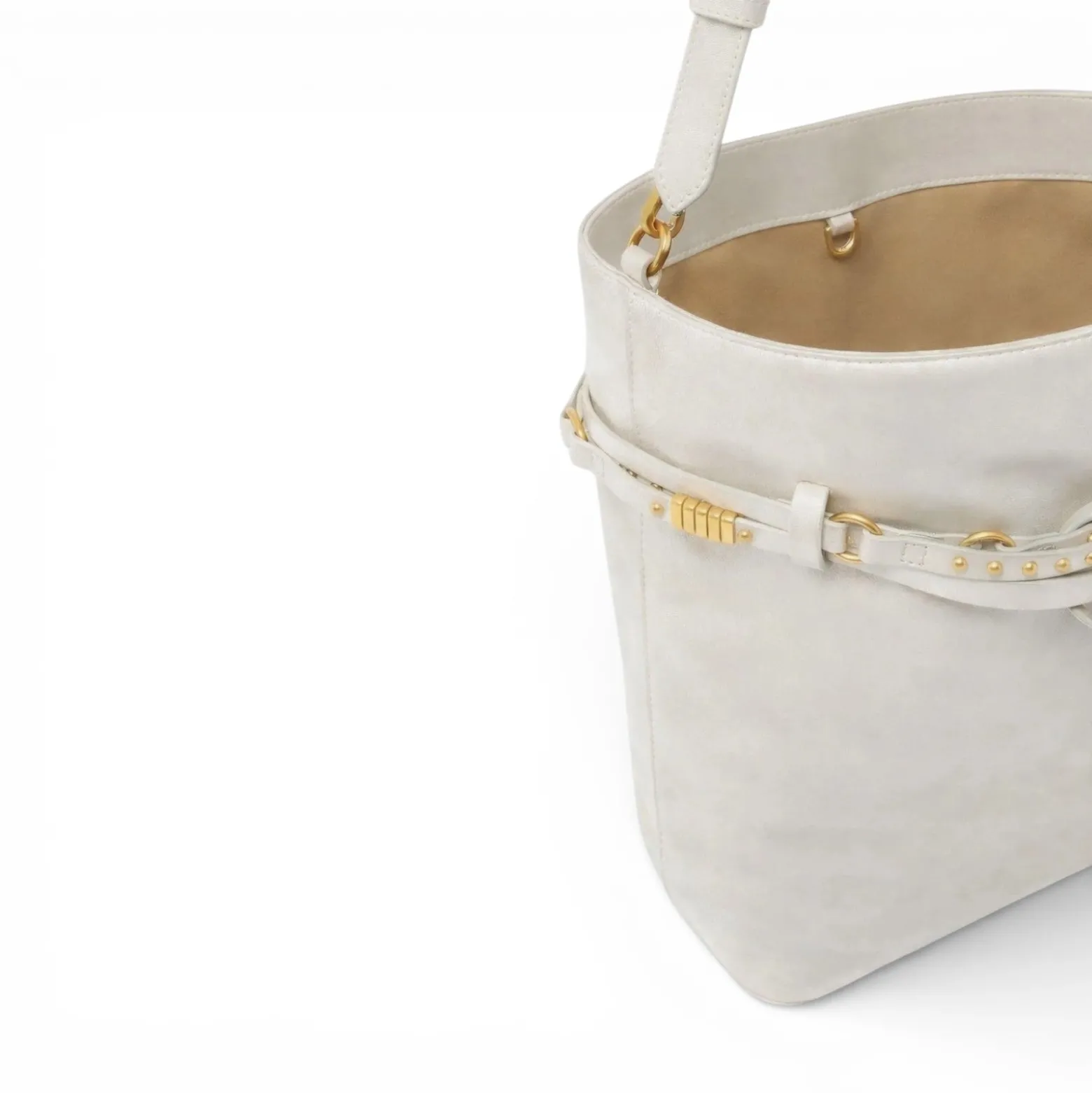 Borsa a spalla media Bucket Belt Bag in pelle