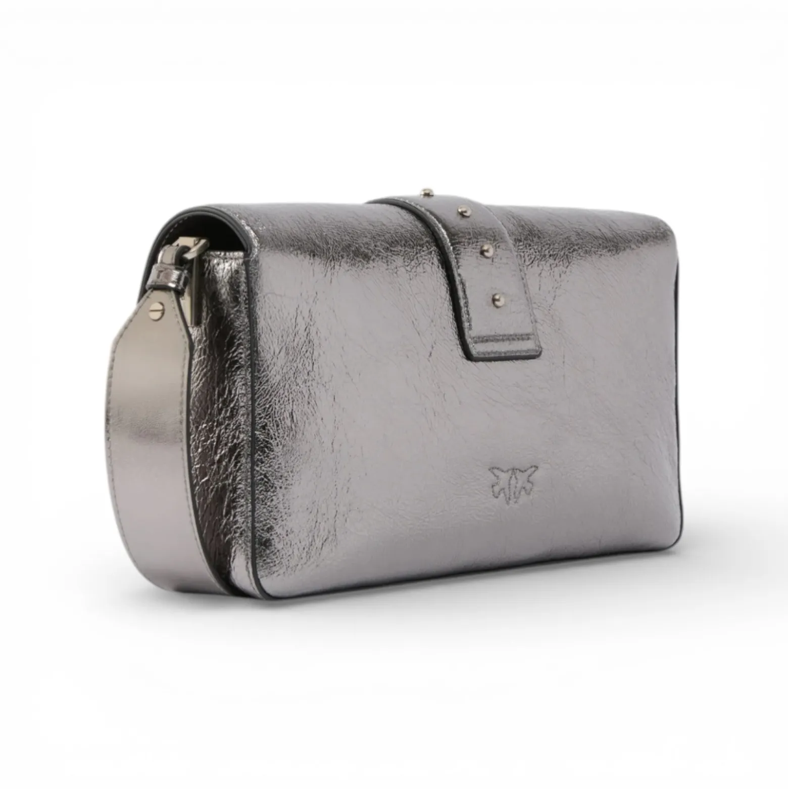 Borsa a spalla media Love Bag One Slouchy in pelle laminata