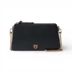 Borsa a tracolla Mini Double Bag piccola in pelle con tracolla