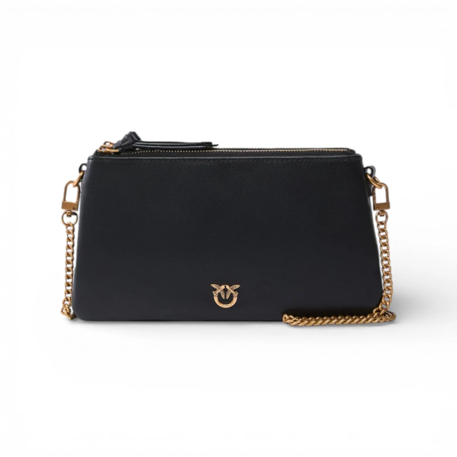 Borsa a tracolla Mini Double Bag piccola in pelle con tracolla