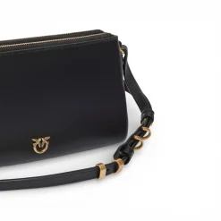Borsa a tracolla Mini Double Bag piccola in pelle con tracolla