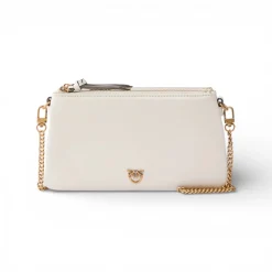 Borsa a tracolla Mini Double Bag piccola in pelle con tracolla