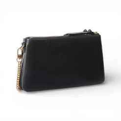 Borsa a tracolla Mini Double Bag piccola in pelle con tracolla