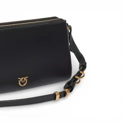 Borsa a tracolla Mini Double Bag piccola in pelle con tracolla