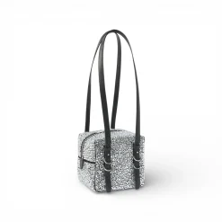 Borsa a tracolla piccola Cubic Bag full strass