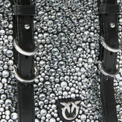 Borsa a tracolla piccola Cubic Bag full strass