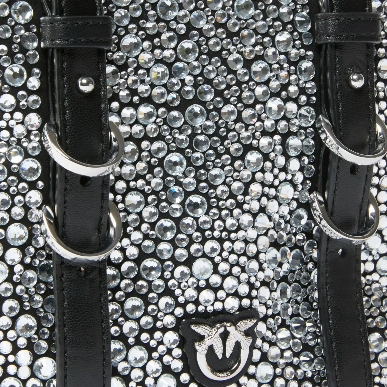 Borsa a tracolla piccola Cubic Bag full strass