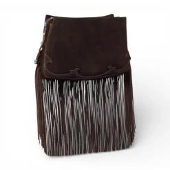 Borsa a tracolla piccola One, Two, Three Bag in suede con frange