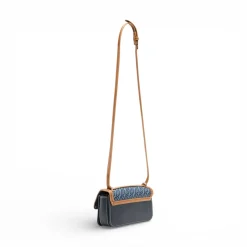 Borsa donna a tracolla piccola in denim jacquard