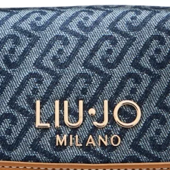 Borsa donna a tracolla piccola in denim jacquard