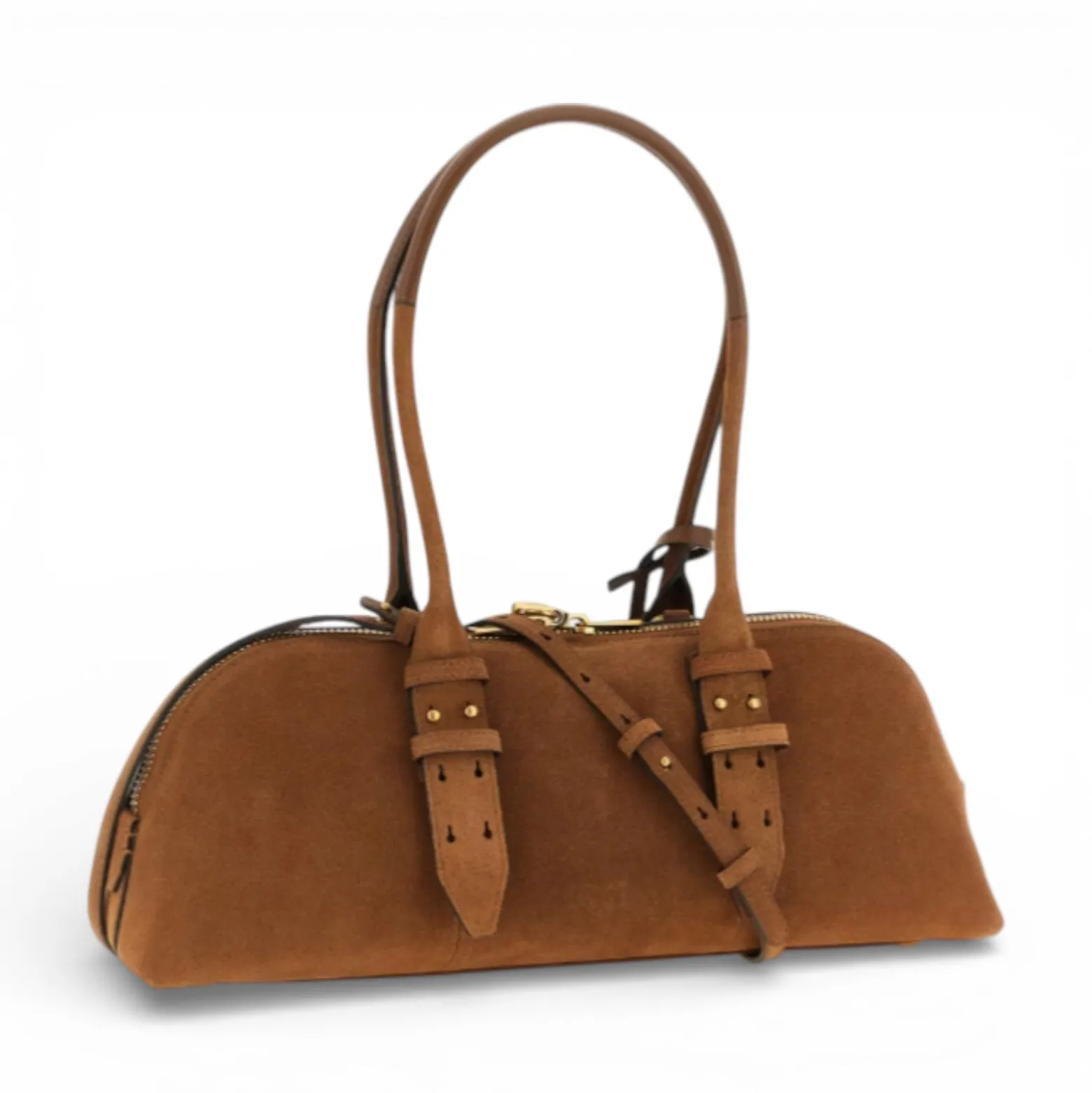 Borsa grande a spalla Escape Bag Horizontal in camoscio