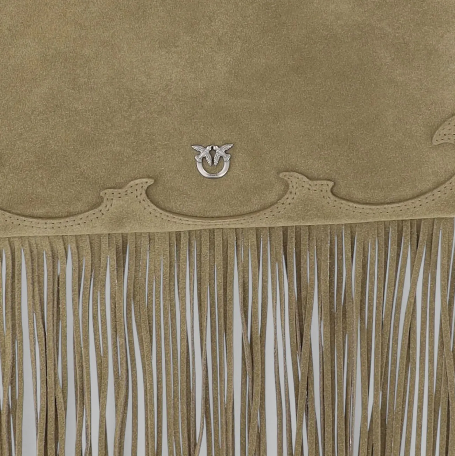 Borsa Shopping in suede con frange